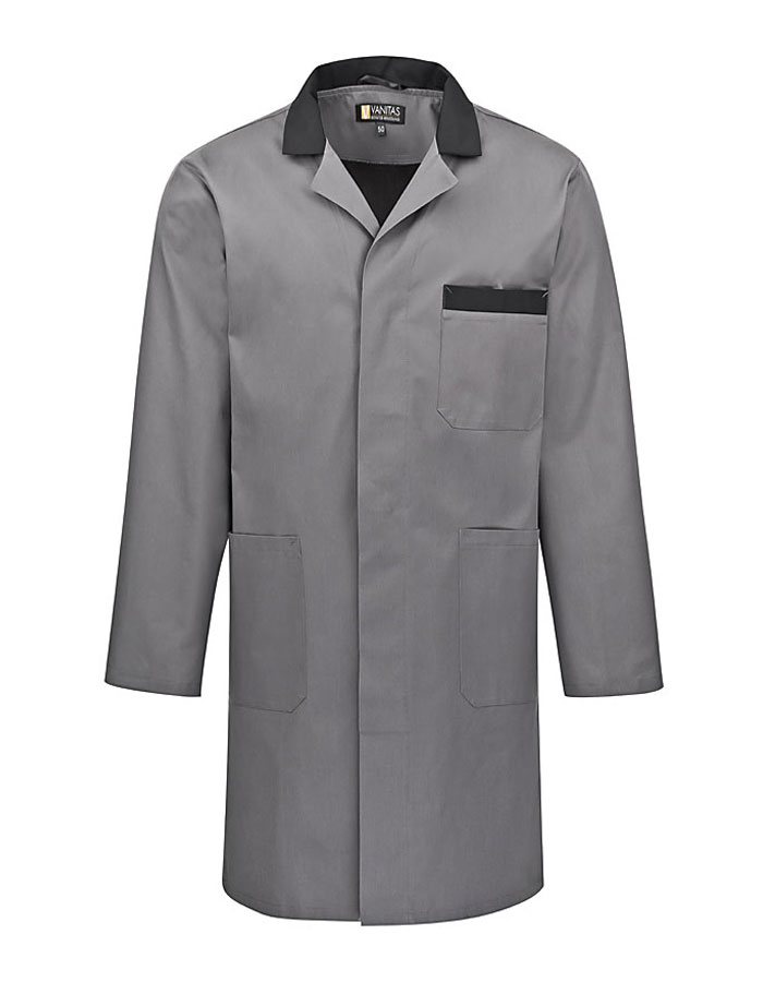 Herren Arbeitsmantel Akzent -  grau - 46 - Sale